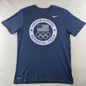 Nike United States Olympic Team Dri-FIT T-Shirt Men's M Navy Athletic Cut Sporty